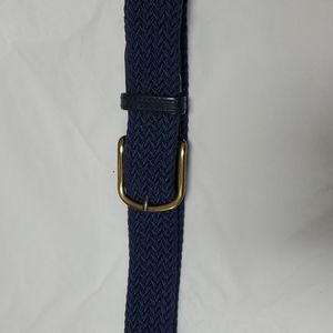 Braided Belt Navy Blue with Gold Buckle 42-44